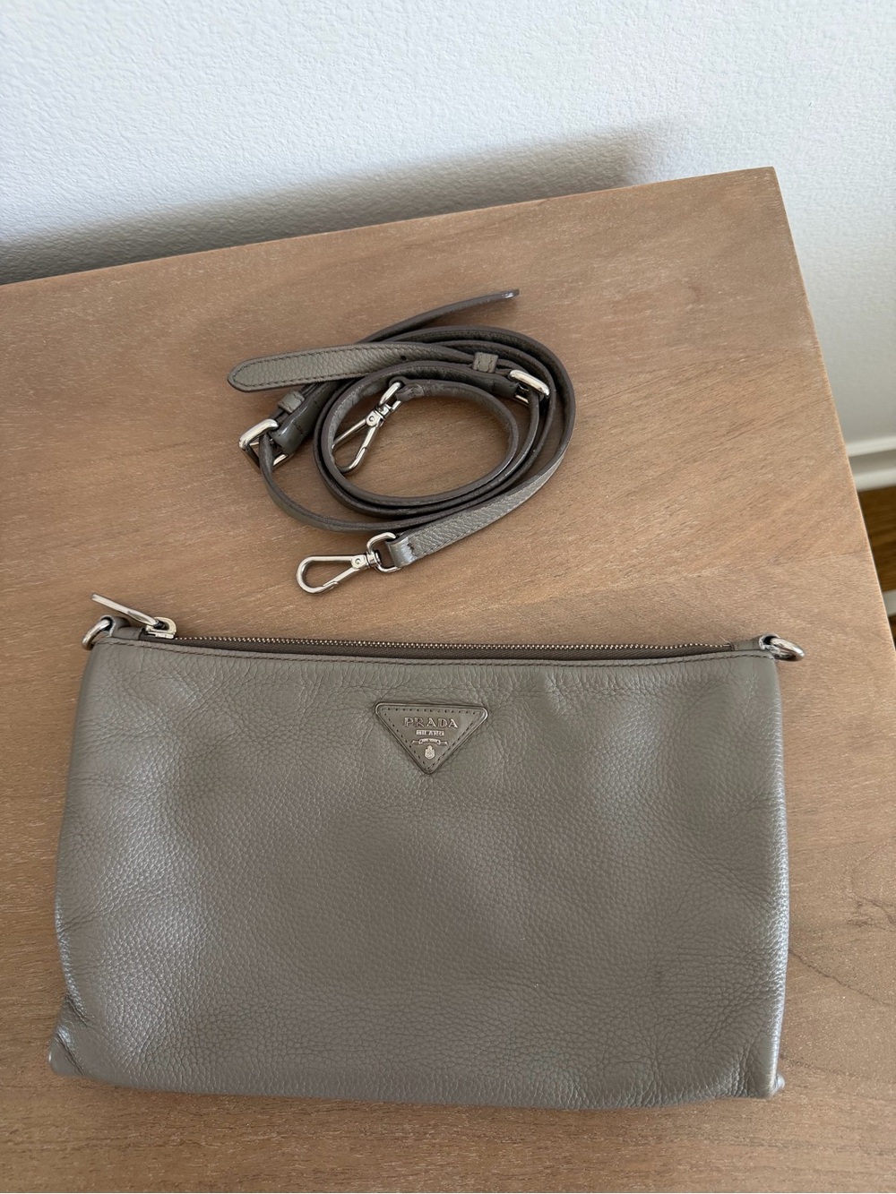 Prada Vitello Daino Leather Phenix Crossbody Purse Bag